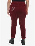 Disney Mickey Mouse Embroidered Corduroy Mom Pants Plus Size, BURGUNDY, alternate