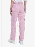 Sweet Society Pink Corduroy Cargo Carpenter Pants With Belt, PINK, alternate