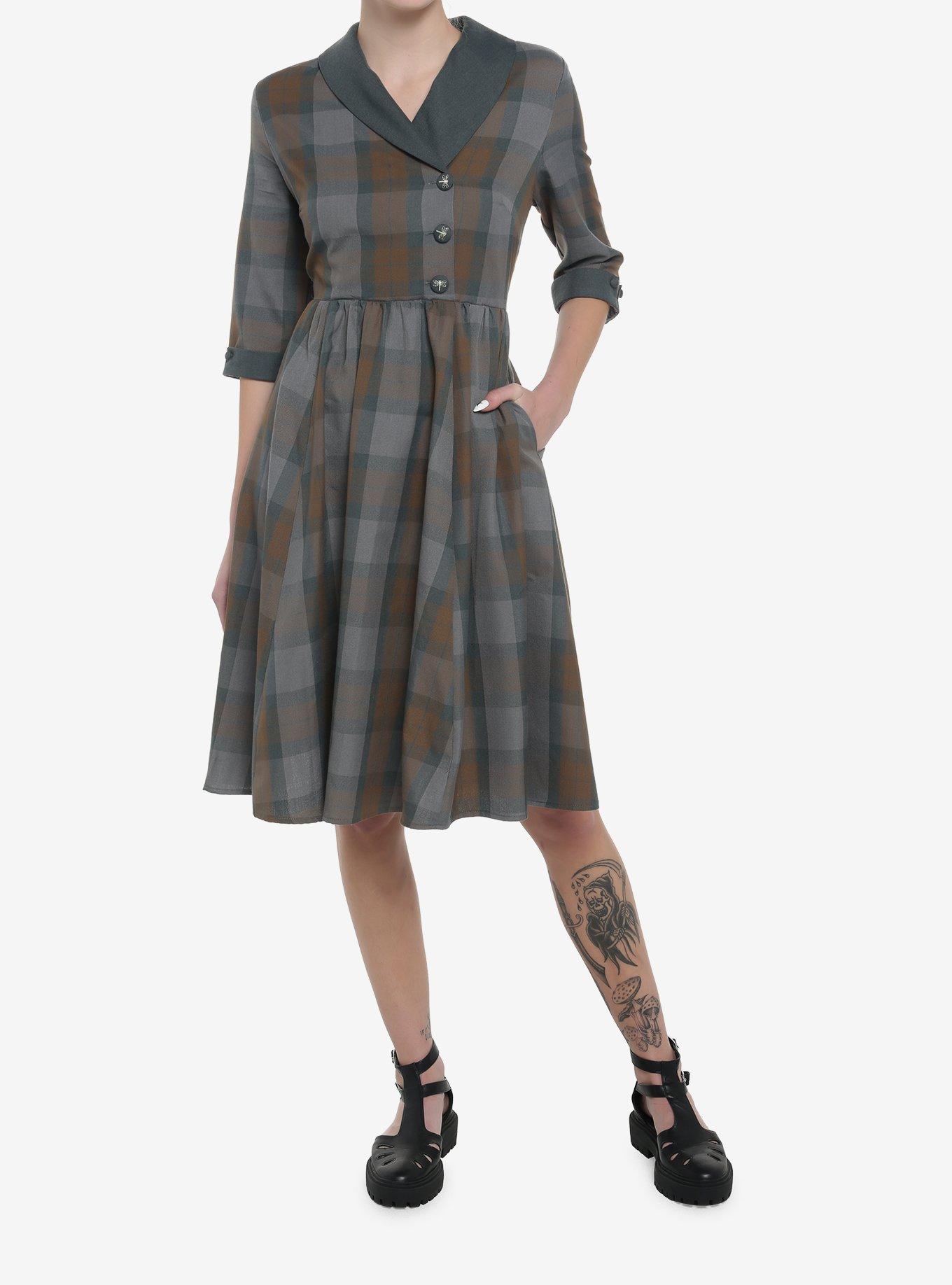 Her Universe Outlander Tartan Plaid Swing Dress, MULTI, alternate