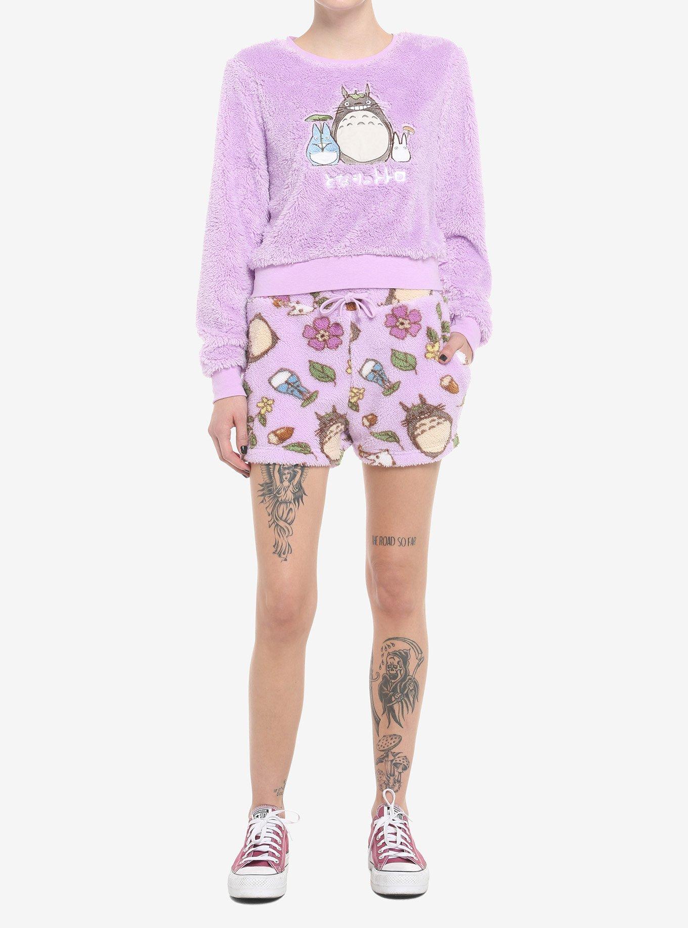 Studio Ghibli My Neighbor Totoro Fuzzy Girls Lounge Set, PURPLE, alternate