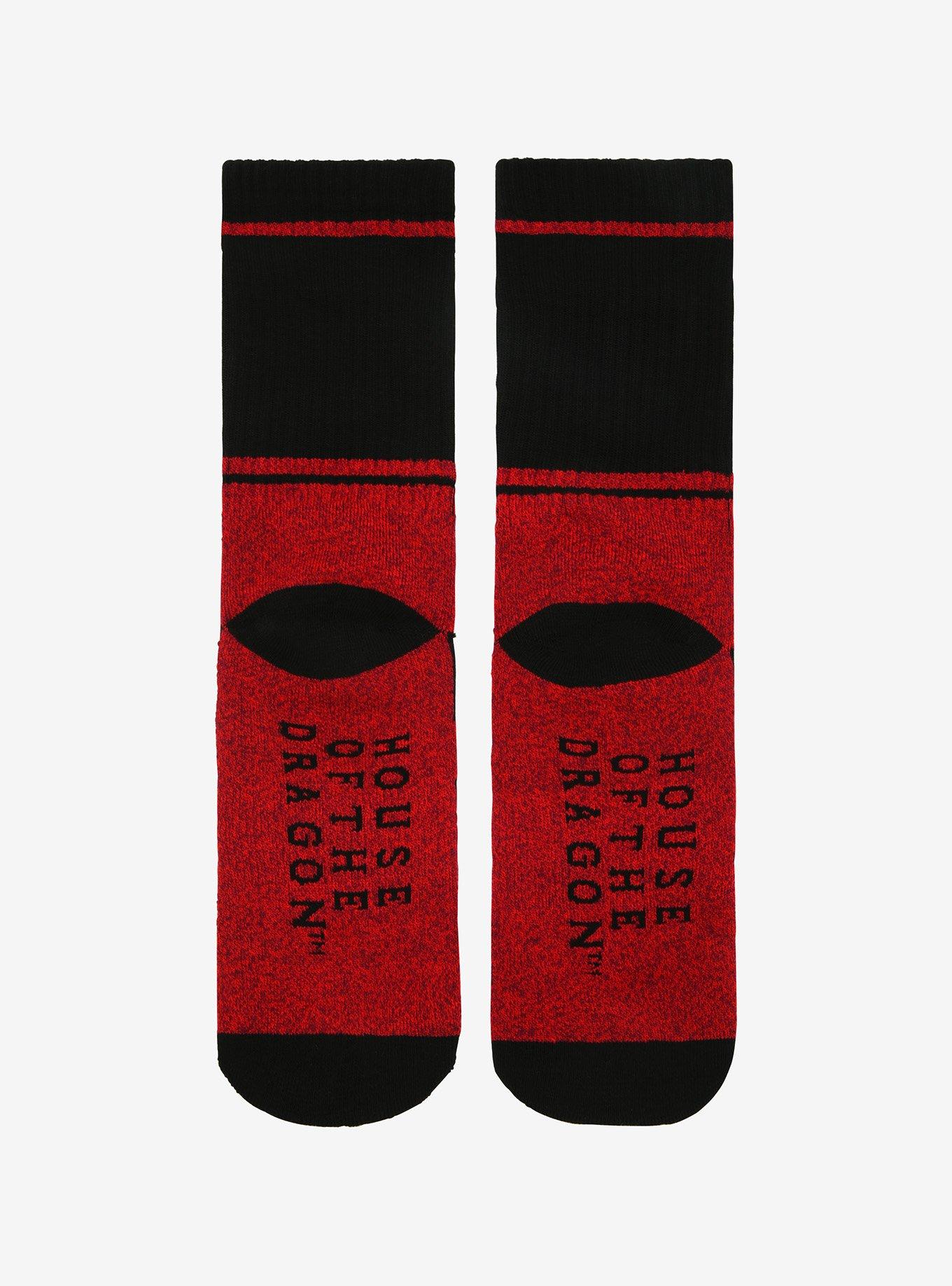House Of The Dragon Targaryen Shield Crew Socks, , alternate