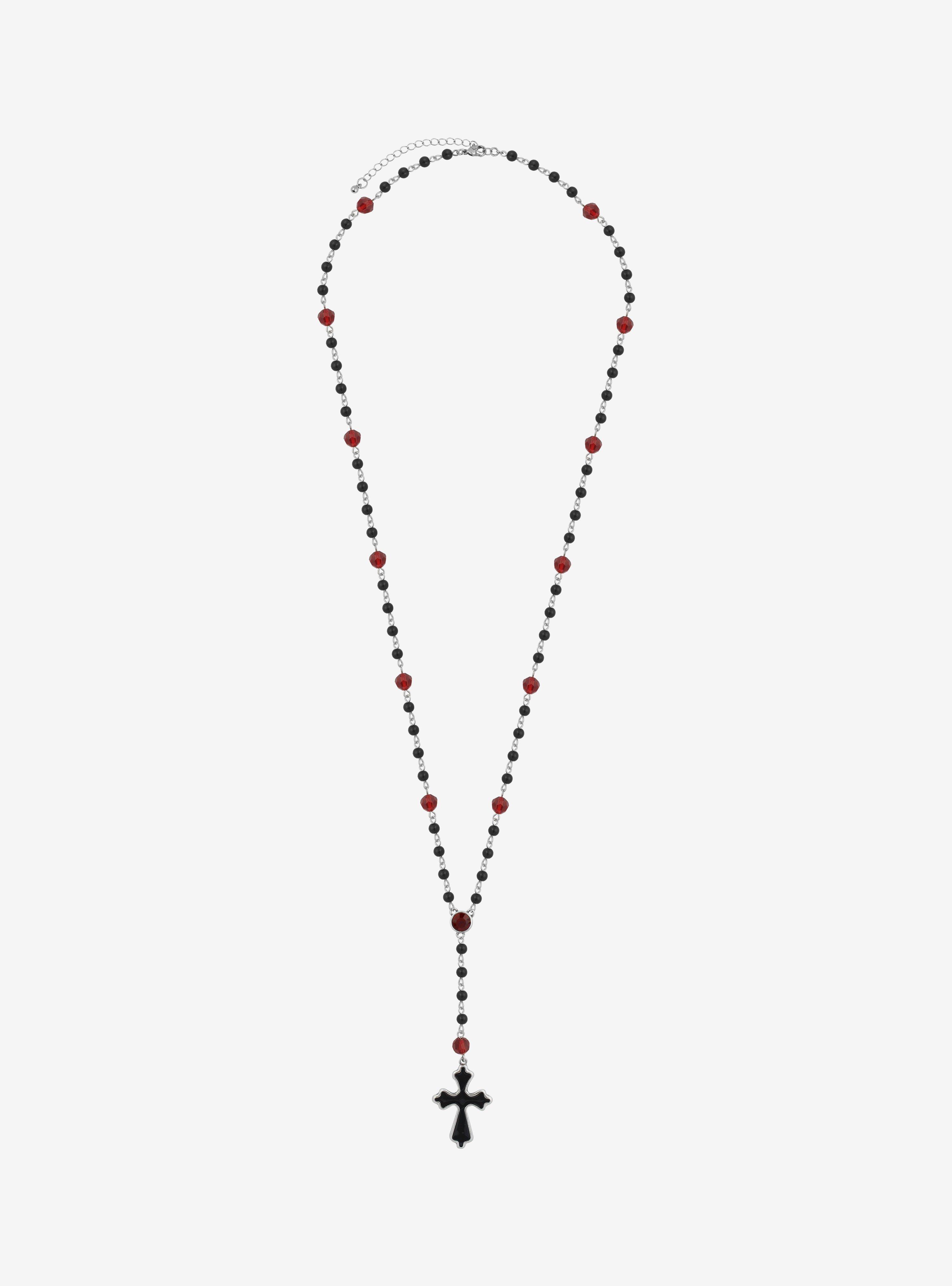 Dark Rosary Necklace, , alternate
