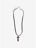 Purple Mushroom Crystal Necklace, , alternate