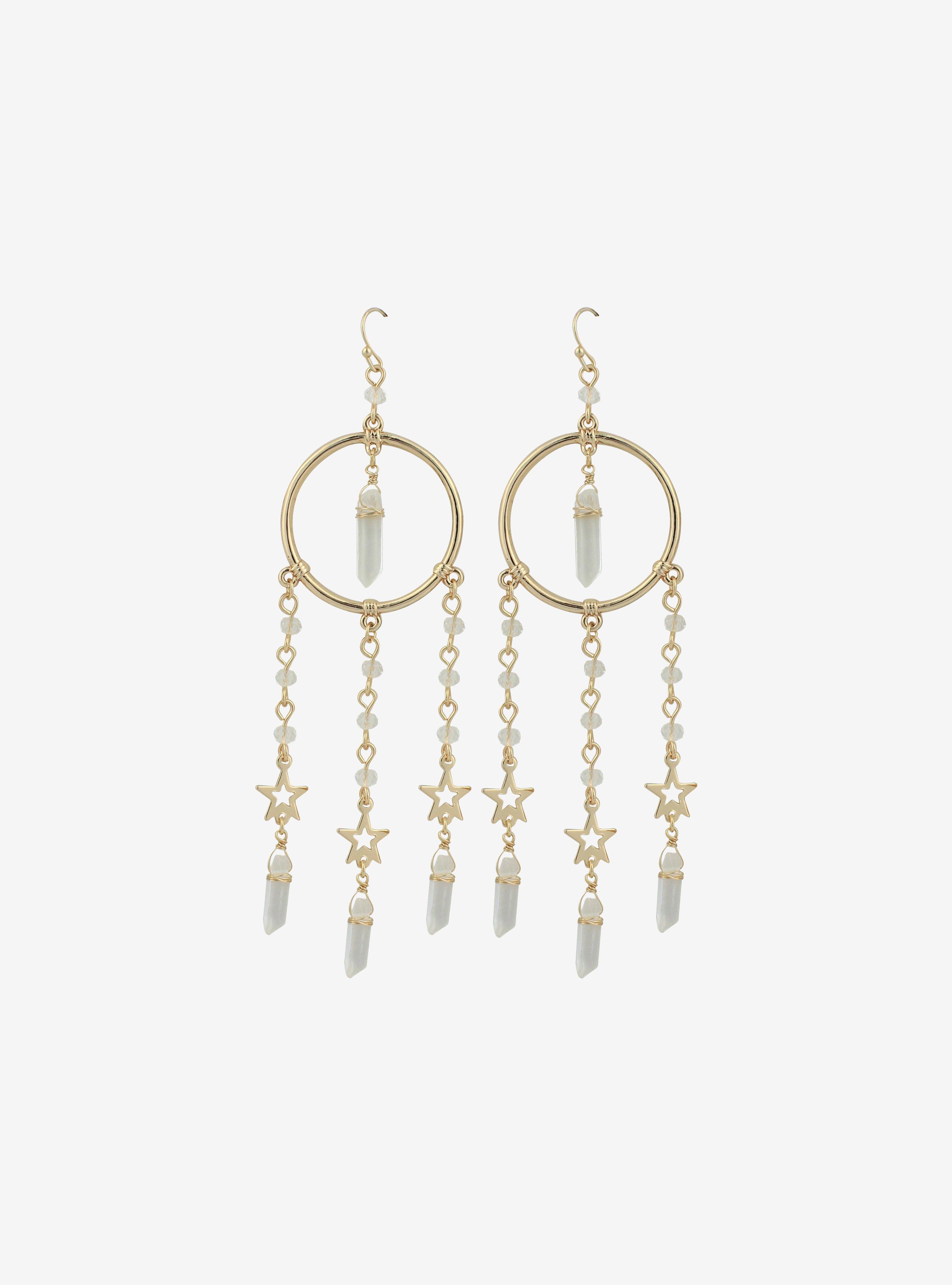 Crystal Multichain Drop Earrings, , alternate