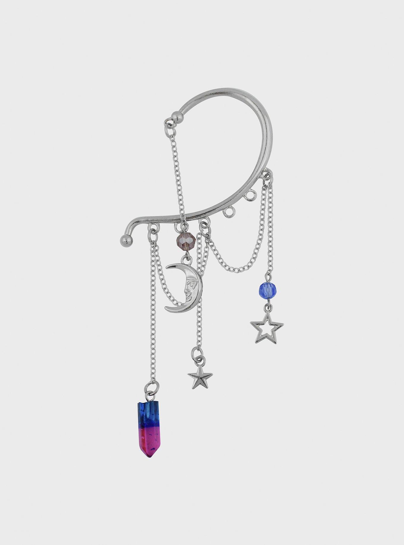 Celestial Color Crystal Ear Cuff, , alternate