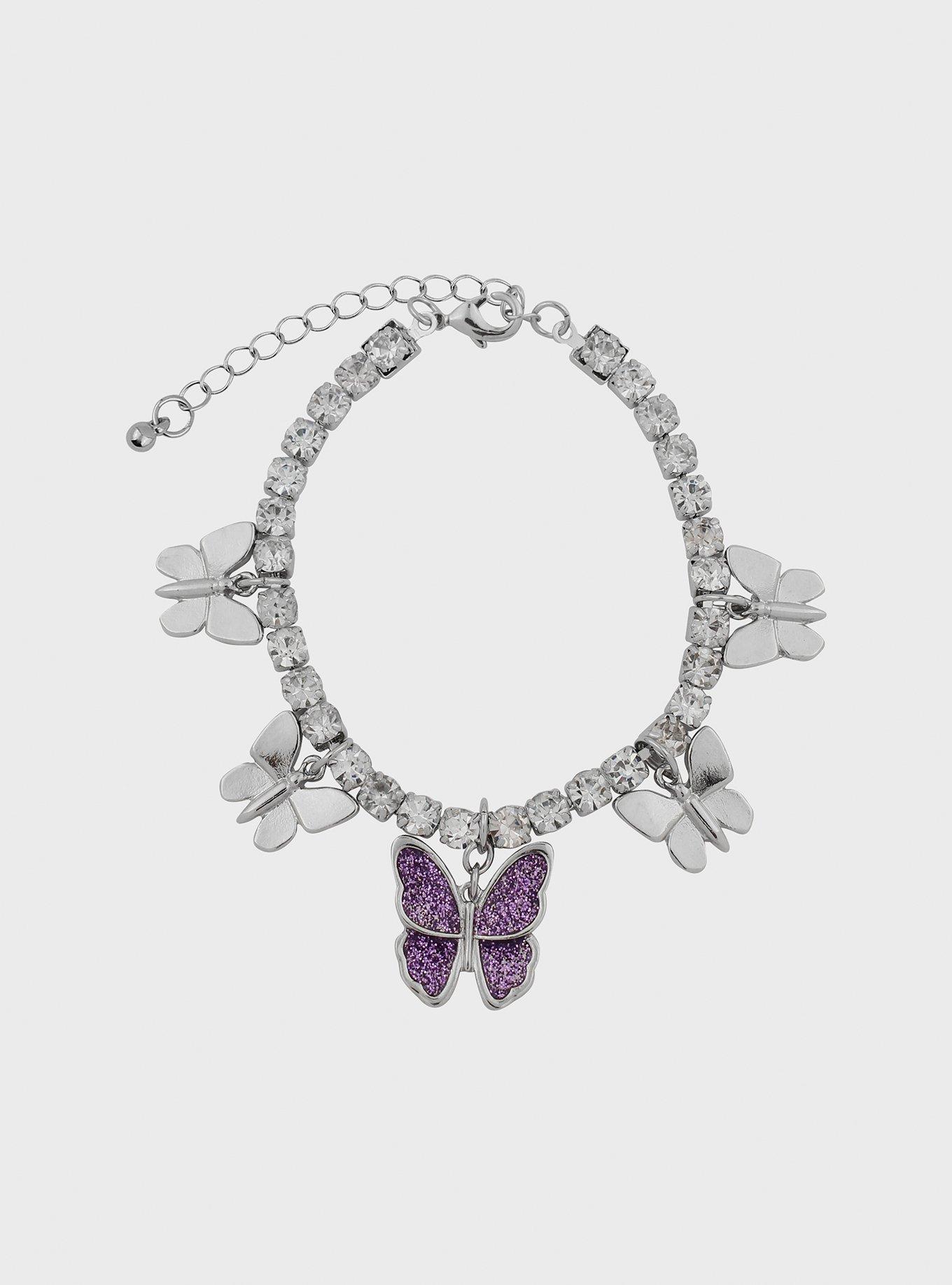 Butterfly Bling Charm Bracelet, , alternate