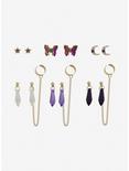 Butterfly Celestial Purple Crystal Cuff Earring Set, , alternate