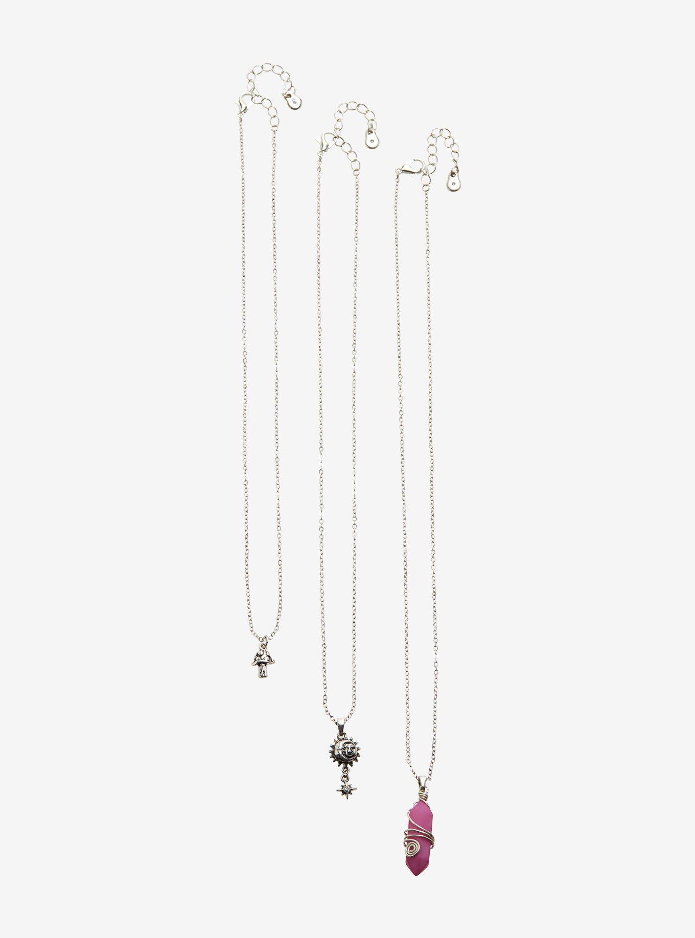 Celestial Mushroom Crystal Necklace Set, , alternate