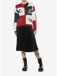 Her Universe Disney Holiday Mickey Mouse Patchwork Girls Cardigan, MULTI, alternate