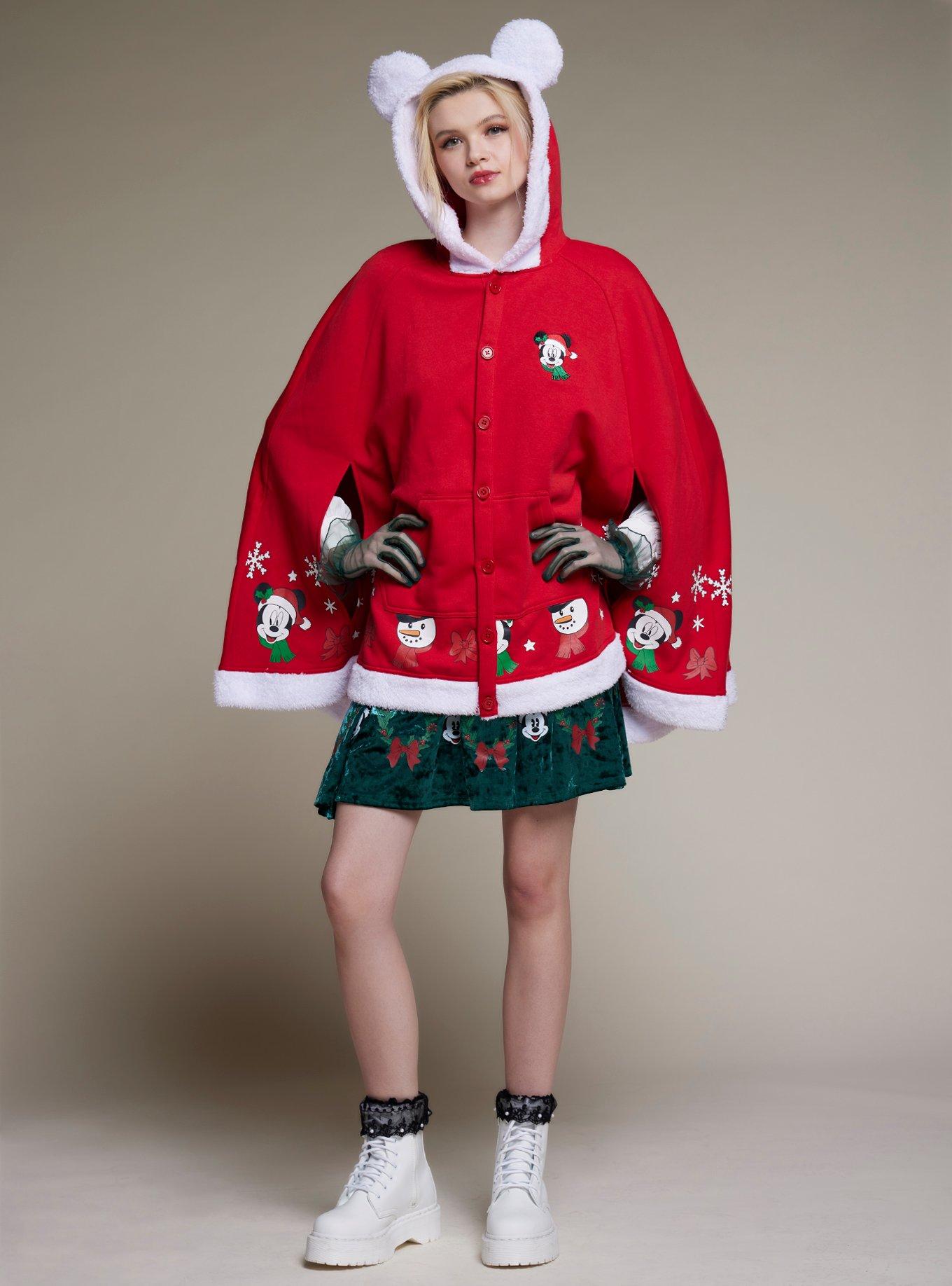 Her Universe Disney Holiday Mickey Mouse Girls Hooded Cape, MULTI, alternate