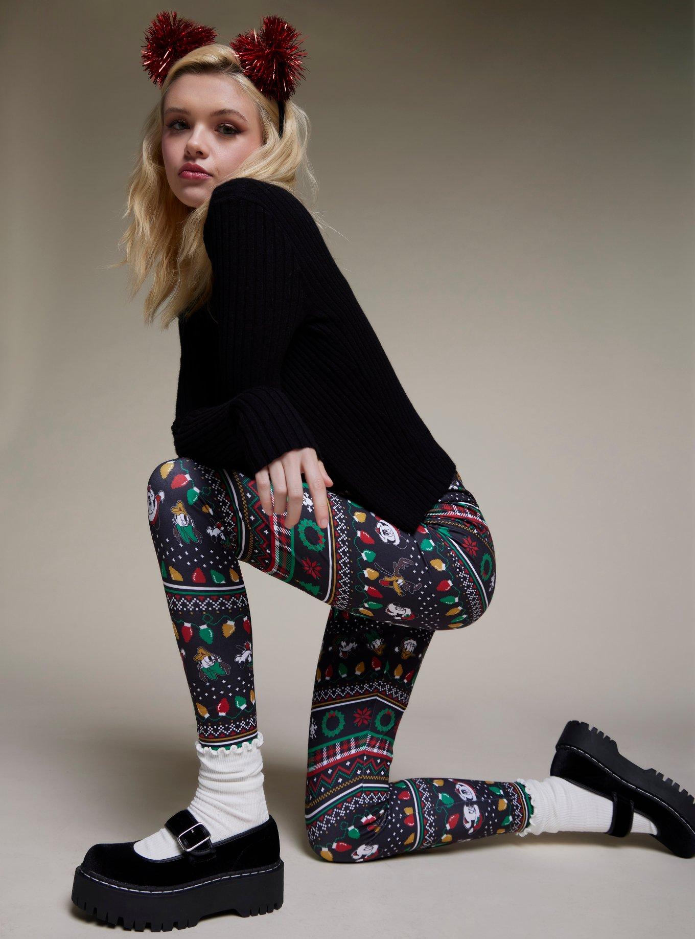 Disney Women's Leggings - Mickey & Minnie Holiday