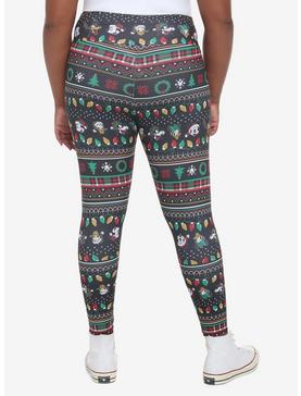 Her Universe Disney Holiday Mickey Mouse & Friends Fair Isle Leggings Plus Size, , hi-res