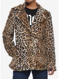 Leopard Faux Fur Girls Coat, MULTI, alternate