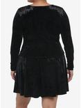 Velvet Black Corset Lace-Up Girls Crop Long-Sleeve Plus Size, BLACK, alternate