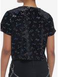 Constellations Velvet Girls Crop T-Shirt, BLACK, alternate