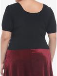 Black Corset Lace-Up Girls Crop Top Plus Size, BLACK, alternate