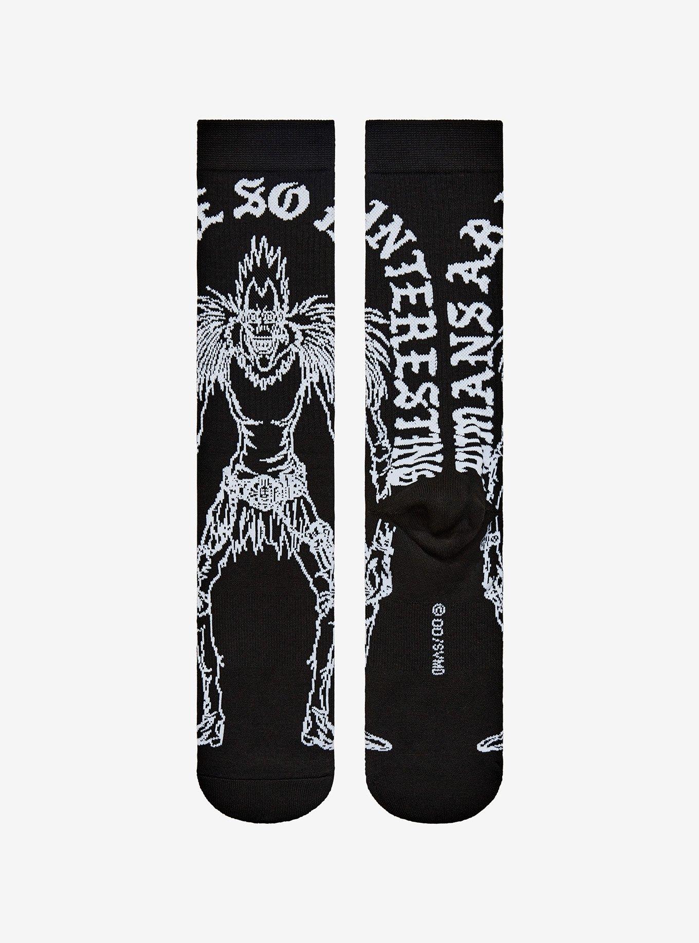 Death Note Ryuk Outline Crew Socks, , alternate