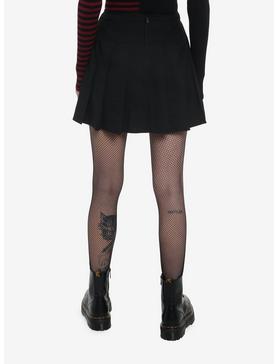 Black Buckle Waist Pleated Skirt, , hi-res