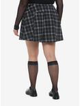 Black Plaid Skirt Plus Size, PLAID - BLACK, alternate