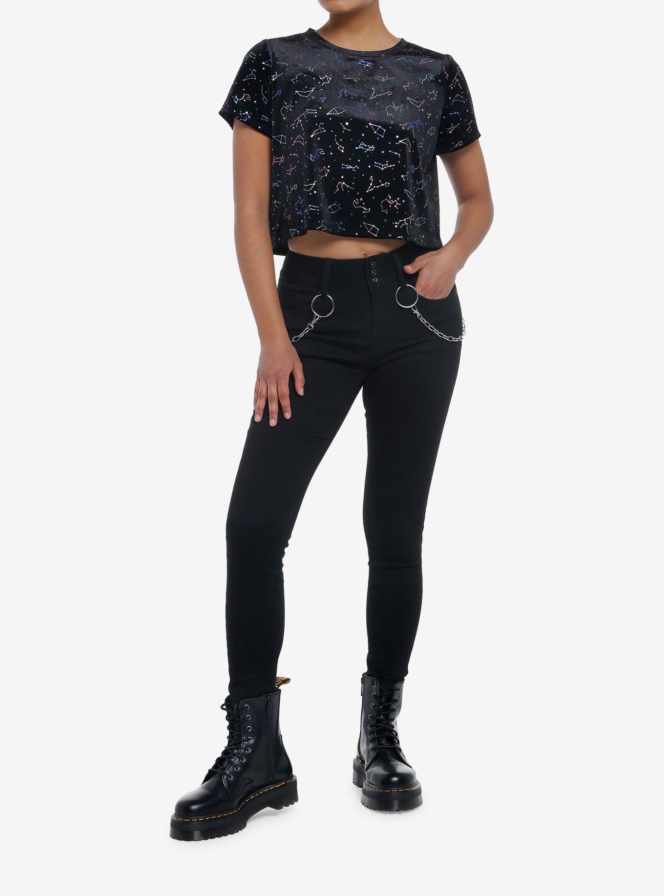 Constellations Velvet Crop T-Shirt, MULTI, alternate