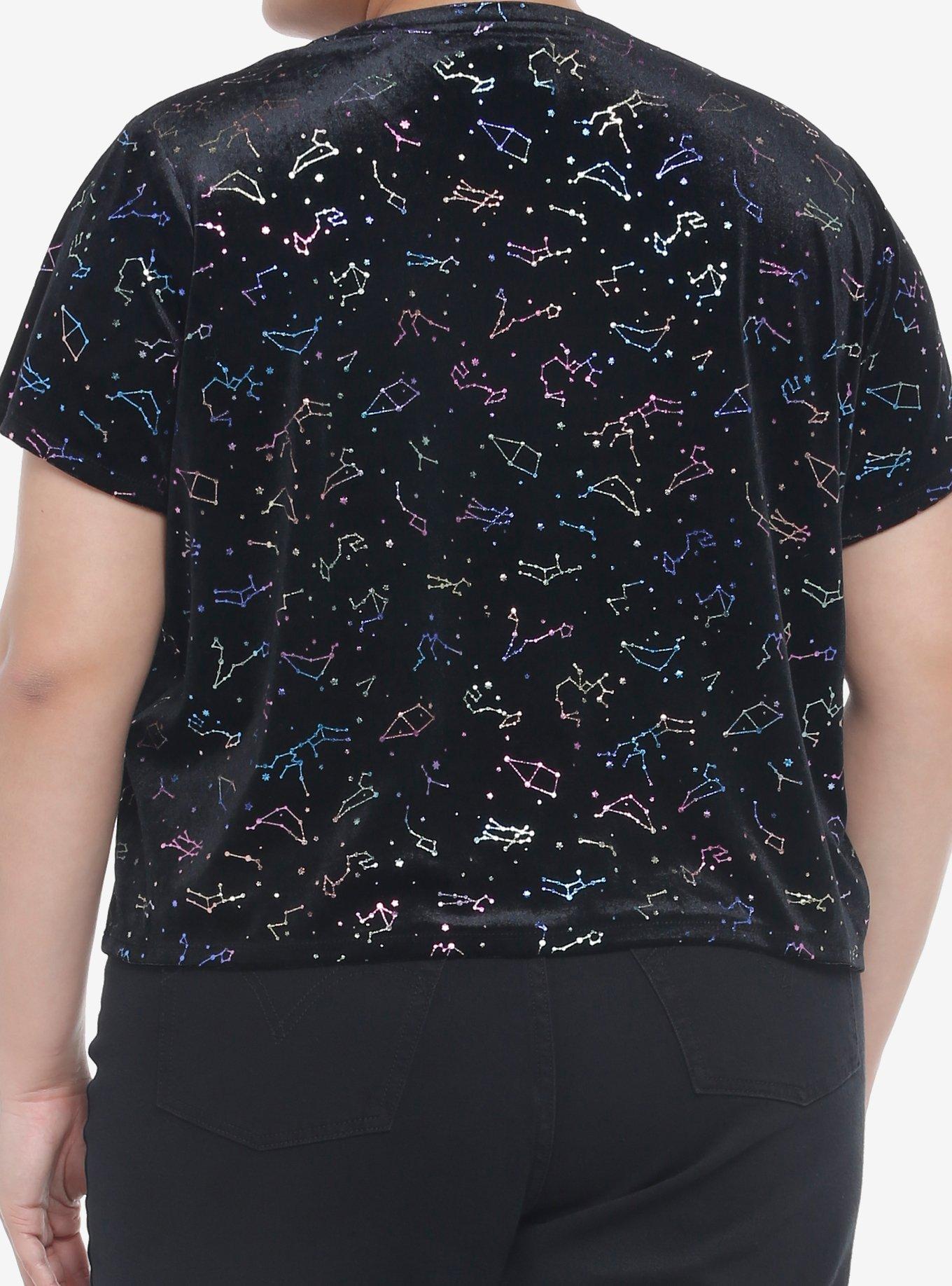 Constellations Velvet Crop Top Plus Size, MULTI, alternate