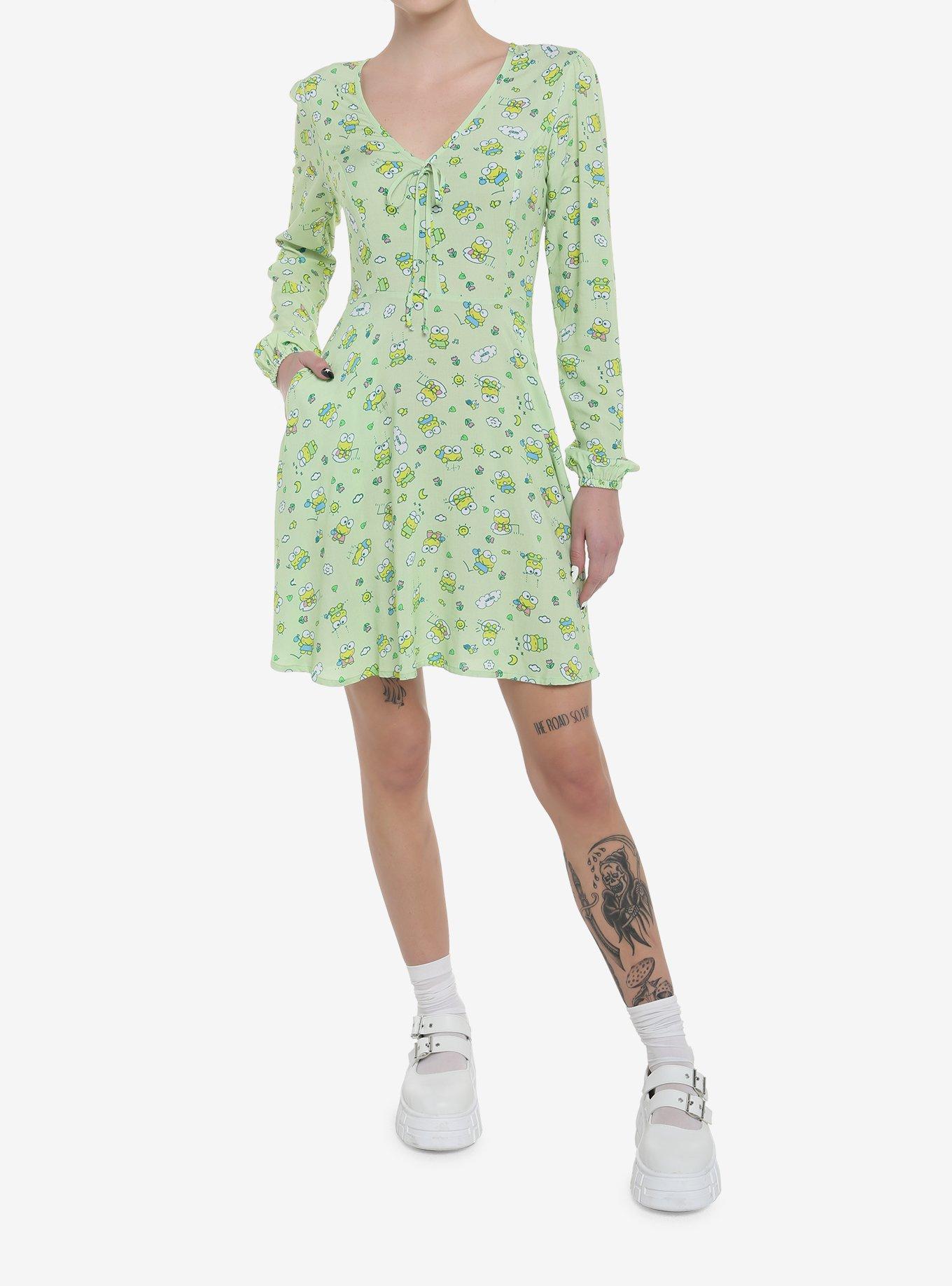 Keroppi Long-Sleeve Dress, MULTI, alternate