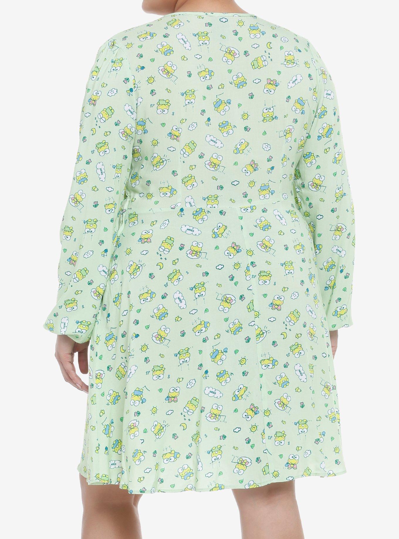 Keroppi Allover Print Long-Sleeve Dress Plus Size, MULTI, alternate