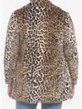 Leopard Faux Fur Coat Plus Size, MULTI, alternate