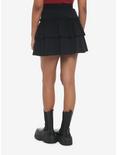 Black Ruffles Tiered Mini Skirt, BLACK, alternate