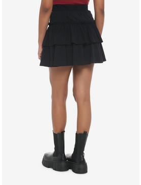 Black Ruffles Tiered Mini Skirt, , hi-res