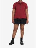 Black Ruffles Tiered Mini Skirt Plus Size, BLACK, alternate