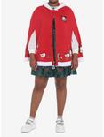 Her Universe Disney Holiday Mickey Mouse Hooded Cape Plus Size, RED  WHITE, alternate
