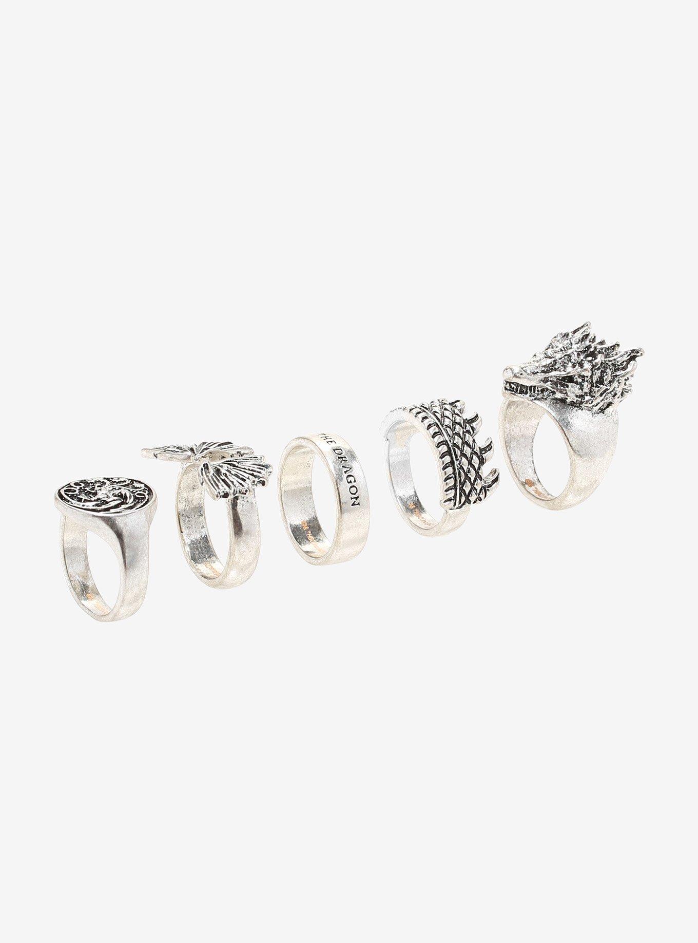 House Of The Dragon Targaryen Dragon Ring Set, , alternate