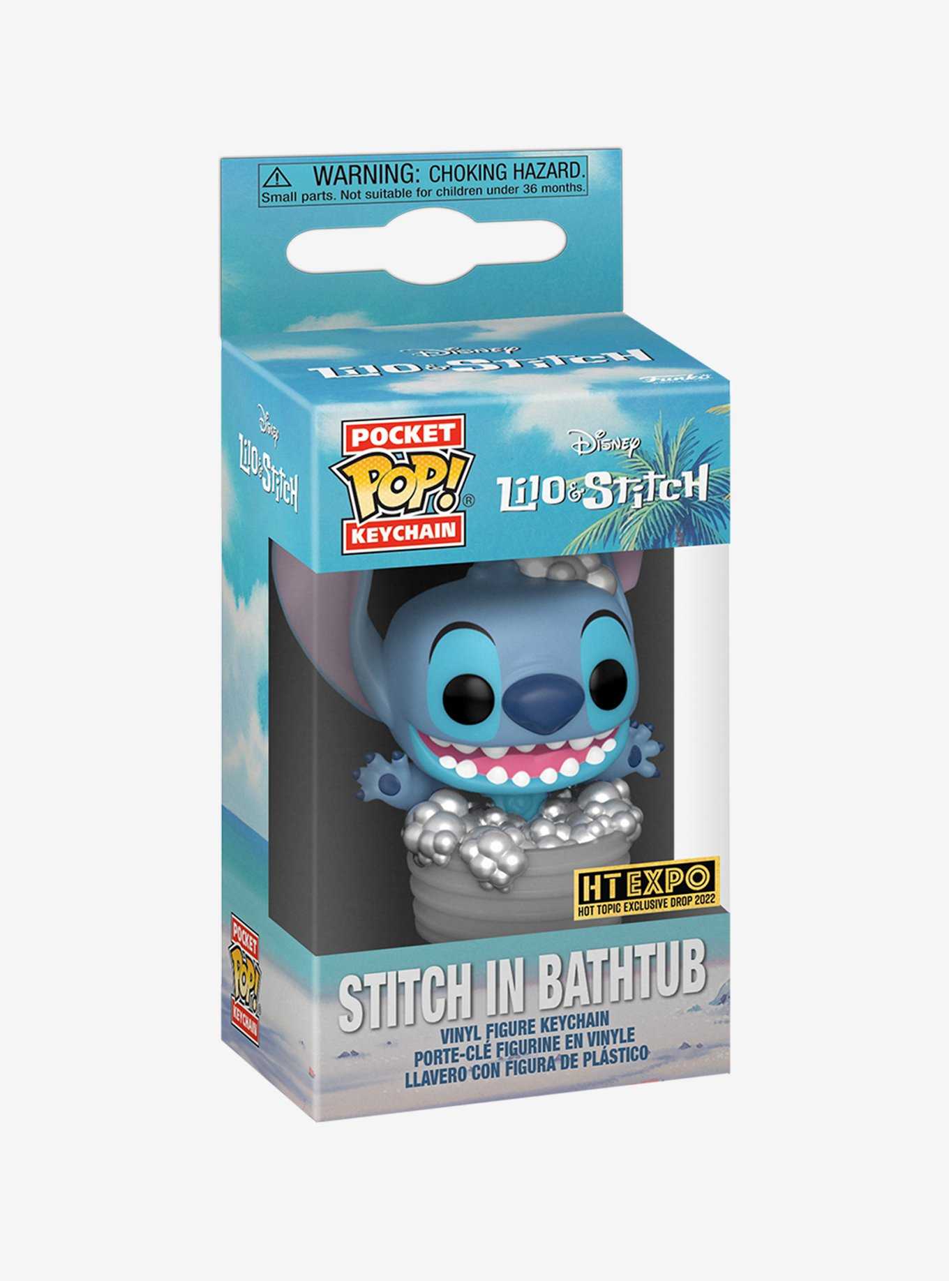 Funko Disney Lilo & Stitch Pocket Pop! Stitch In Bathtub Vinyl Figure Key Chain 2022 HT Expo Exclusive, , hi-res