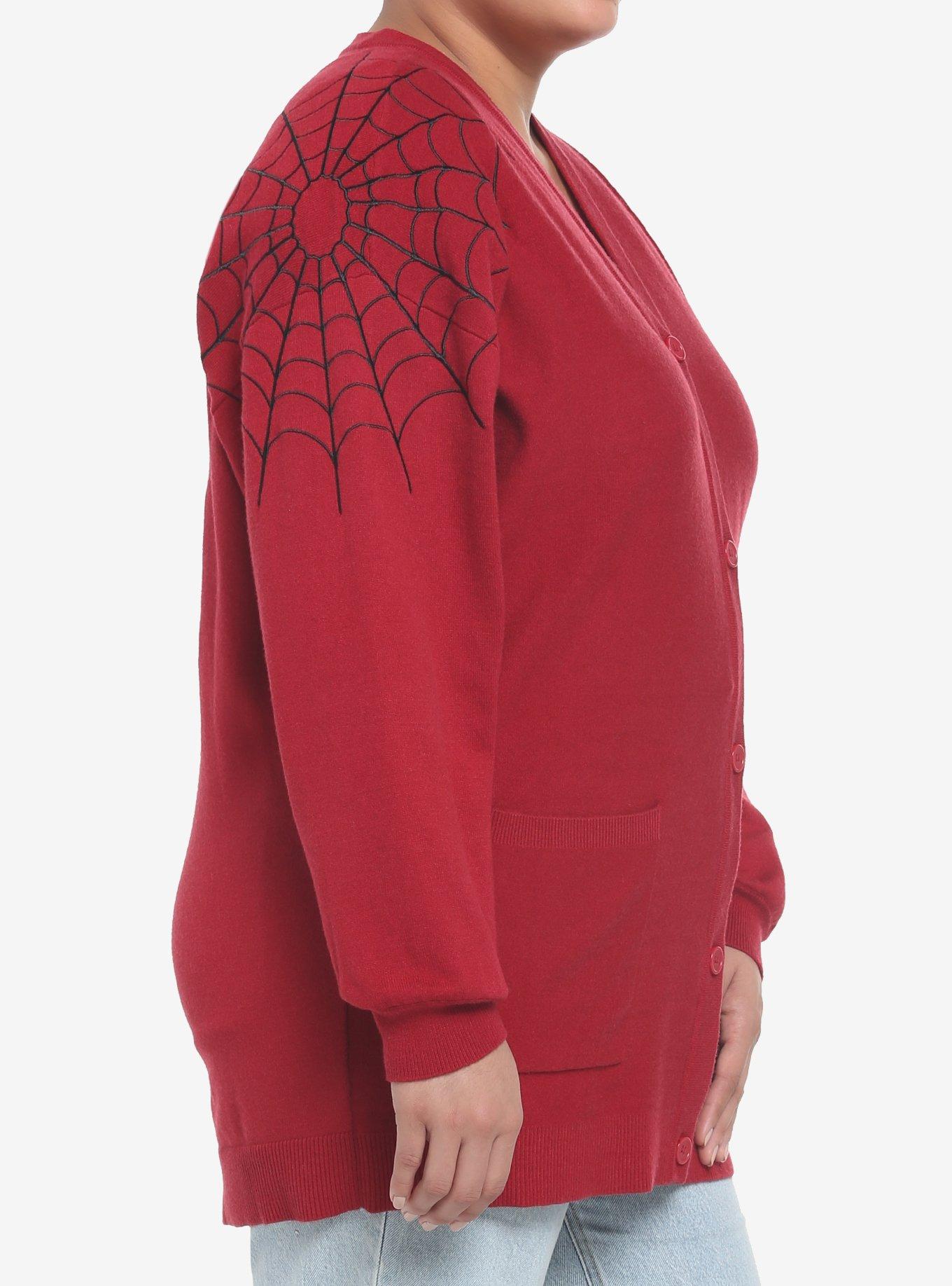 Her Universe Marvel Spider-Man Web Cardigan Plus Size, RED  BLACK, alternate
