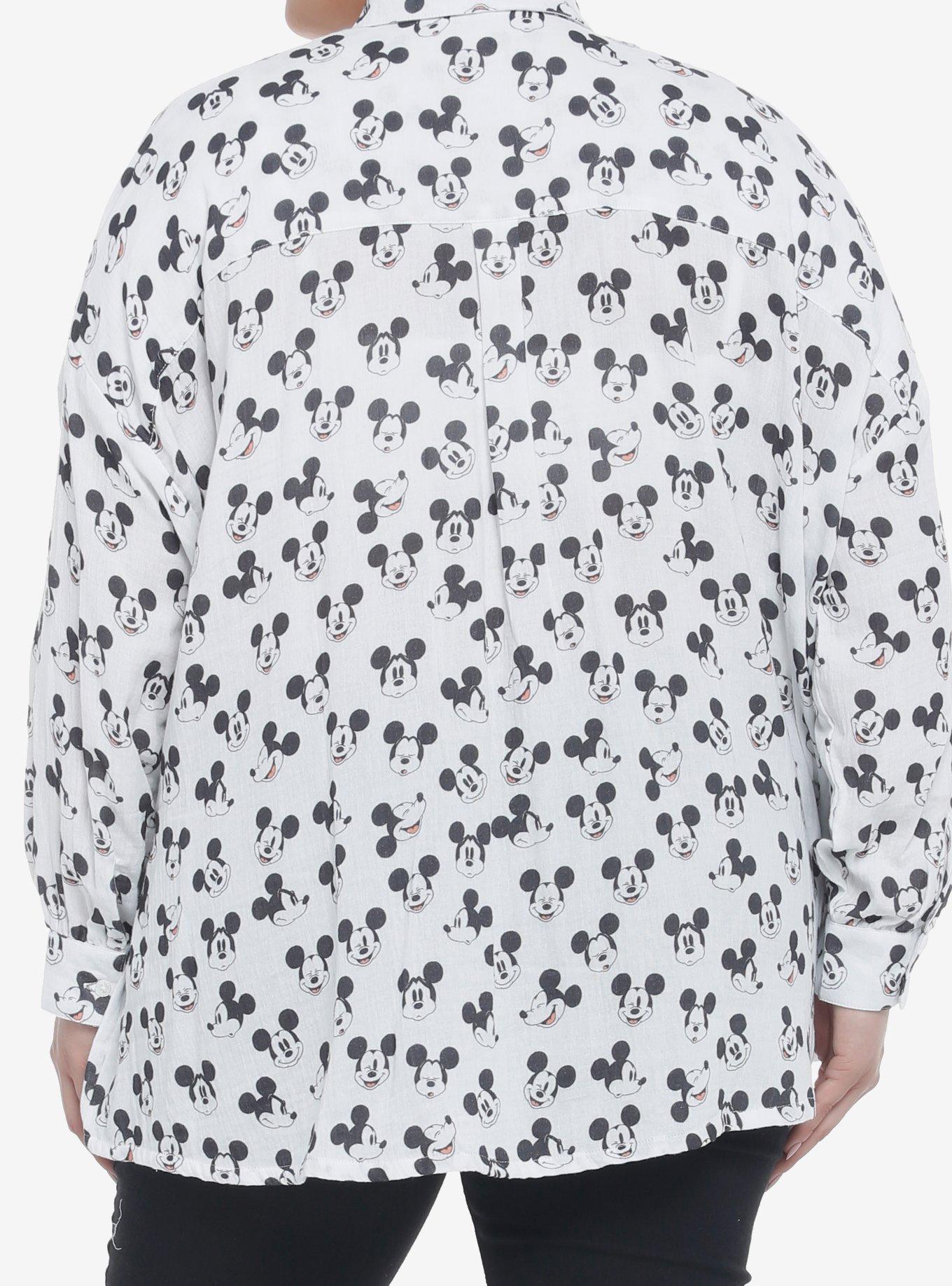 Her Universe Disney Mickey Mouse Long-Sleeve Button-Up Plus Size, OFF WHITE, alternate