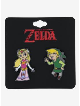 Nintendo The Legend of Zelda Chibi Link & Zelda Enamel Pin Set, , hi-res