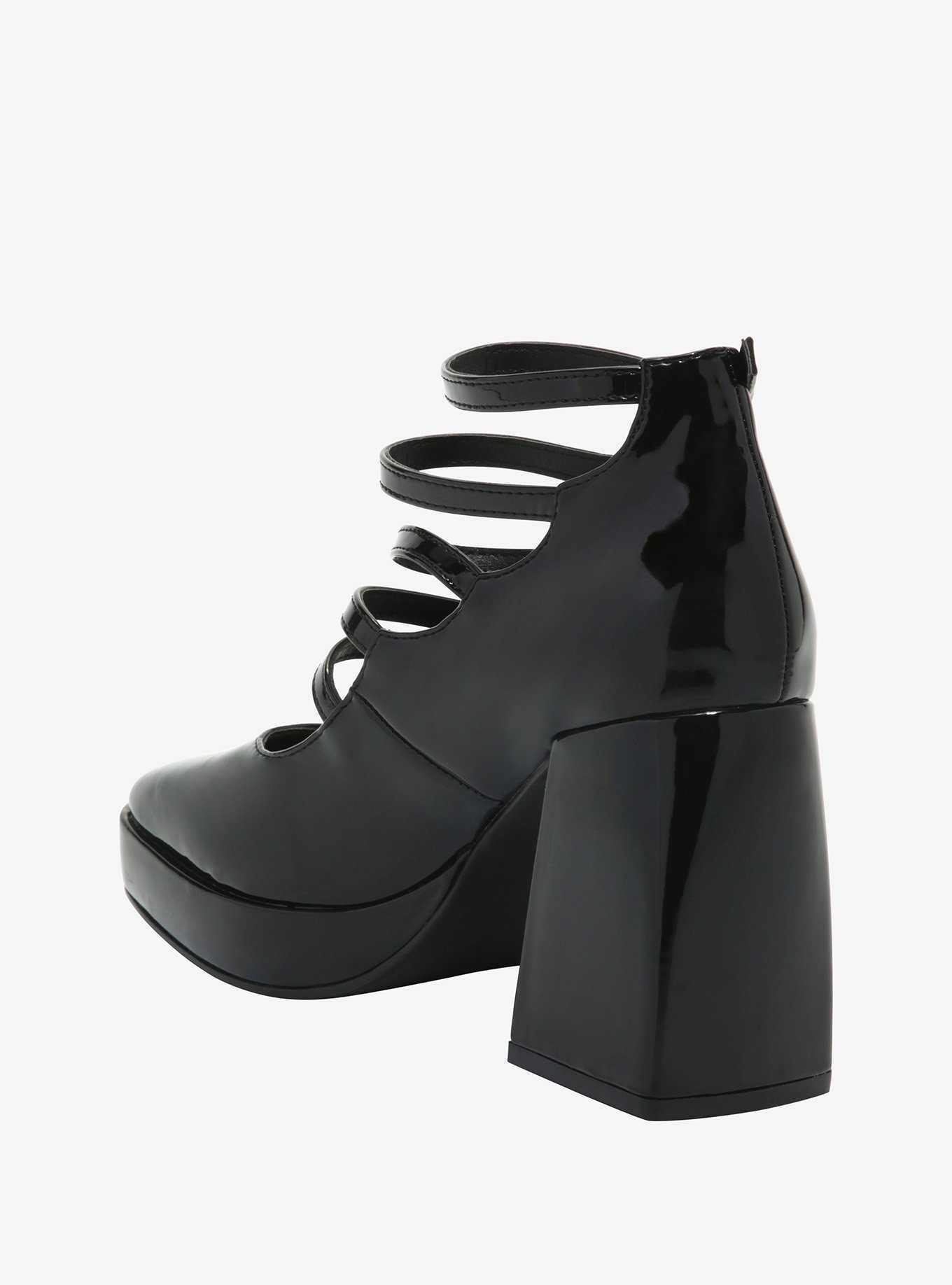 Black Multi Strap Heels, , hi-res