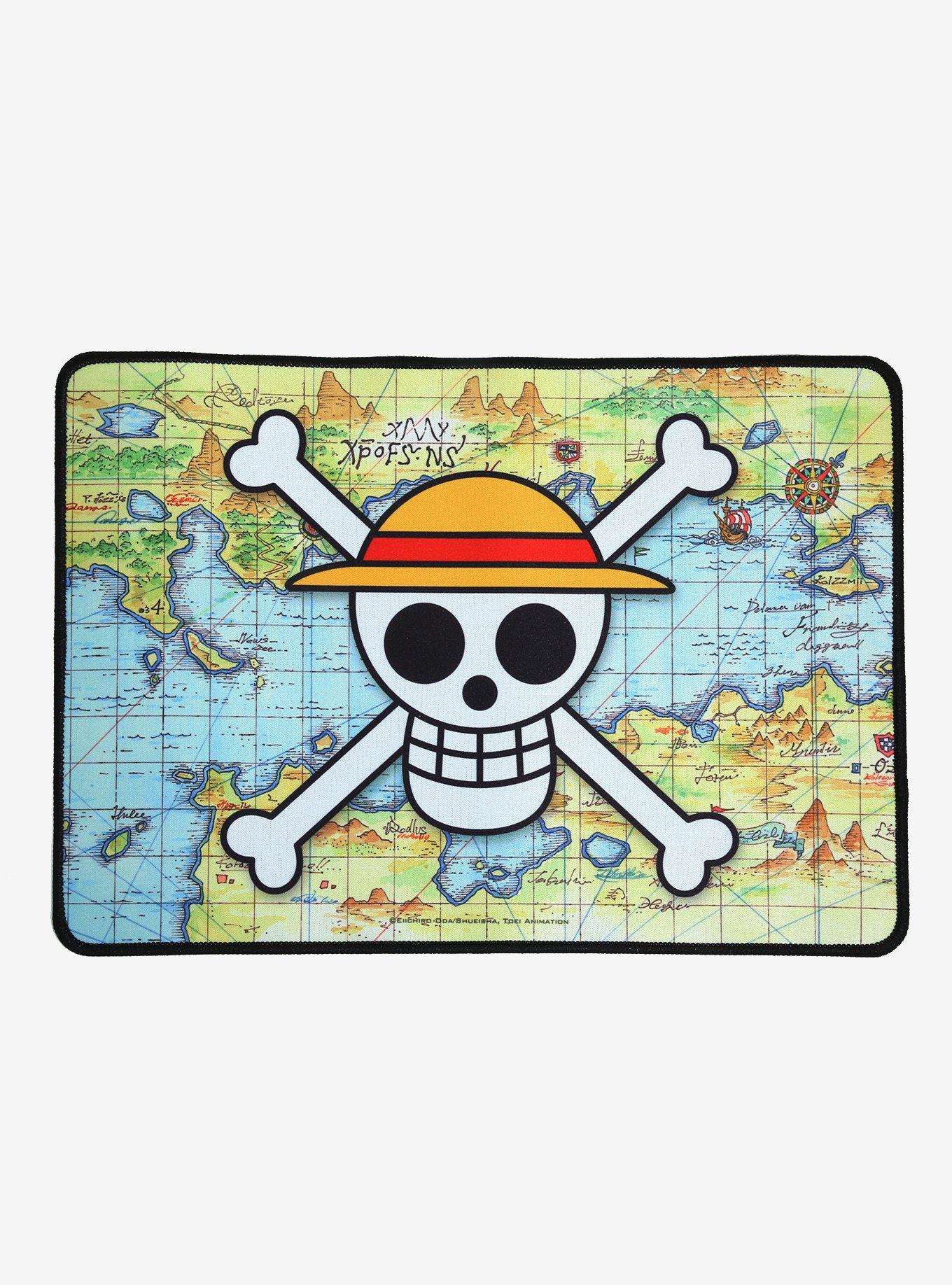 One Piece Straw Hat Pirates Jolly Roger Map Wide Mousepad, , alternate