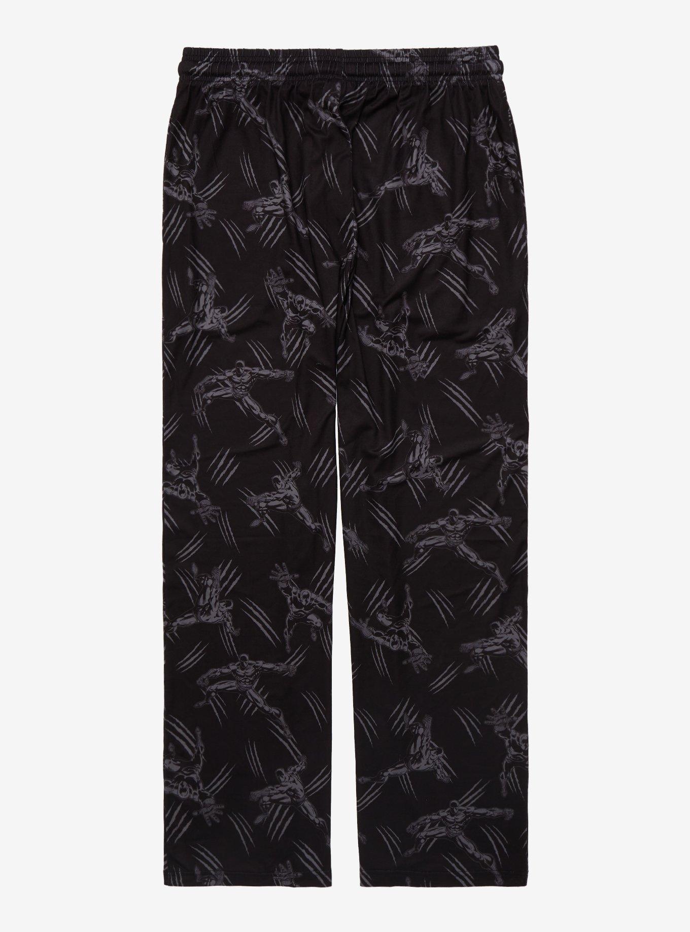 Marvel Black Panther Slashing Allover Print Sleep Pants - BoxLunch Exclusive, BLACK, alternate