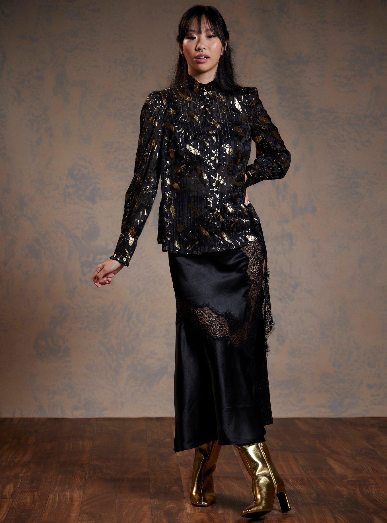 Harry Potter Spell Icons Girls Long-Sleeve Woven Button-Up, , hi-res