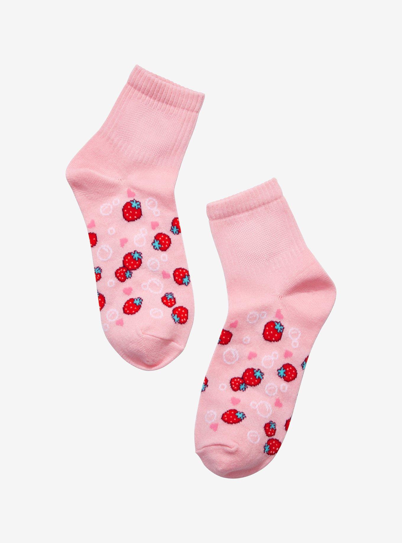 Axolotl Strawberry Ankle Socks, , alternate