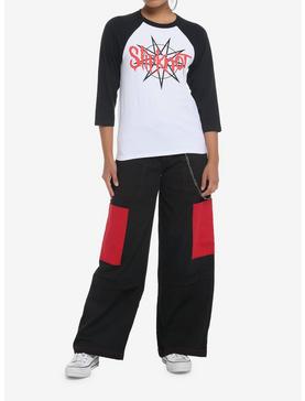 Slipknot Logo Boyfriend Fit Girls Raglan T-Shirt, , hi-res