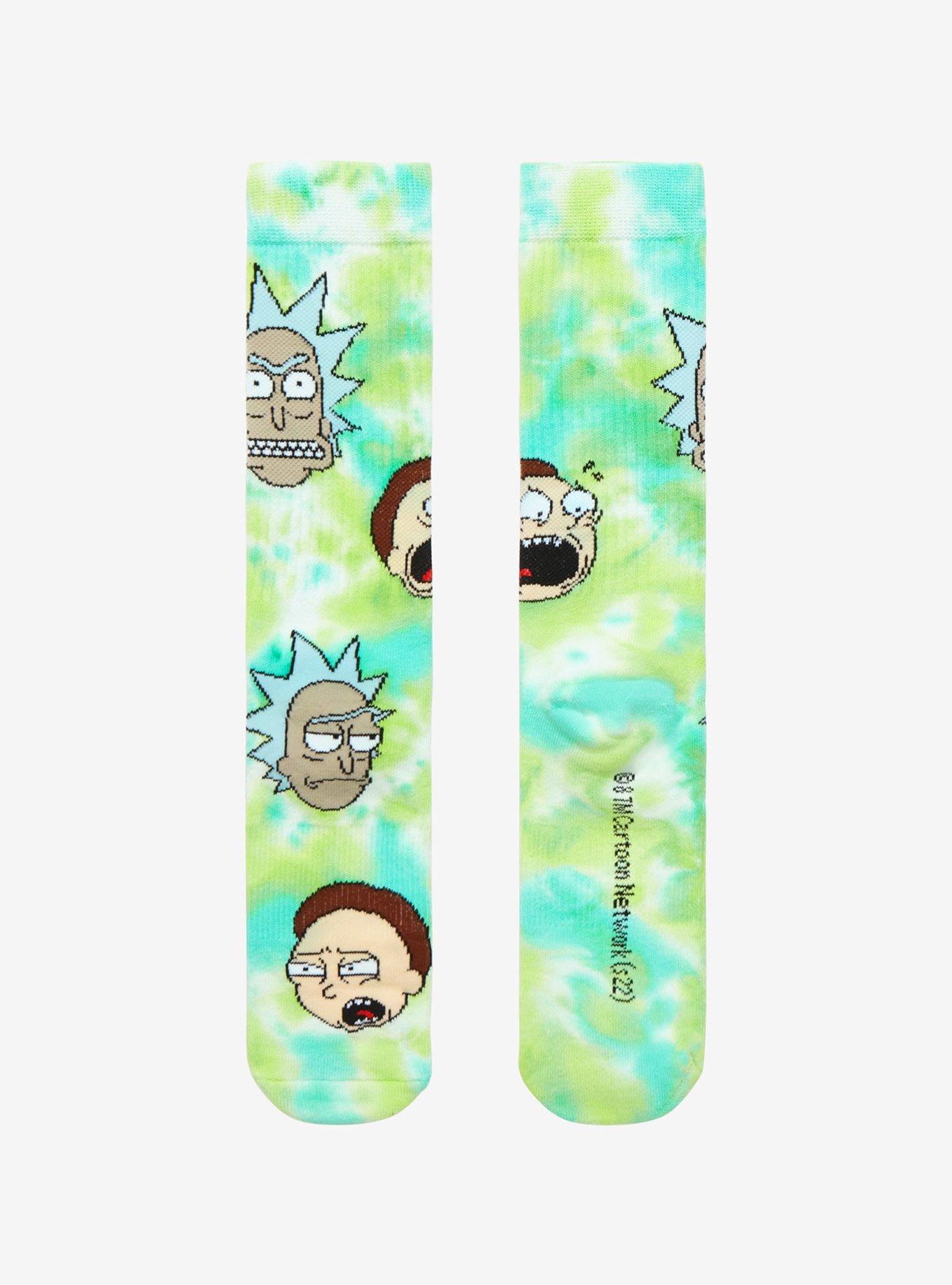 Rick And Morty Faces Tie-Dye Crew Socks, , alternate