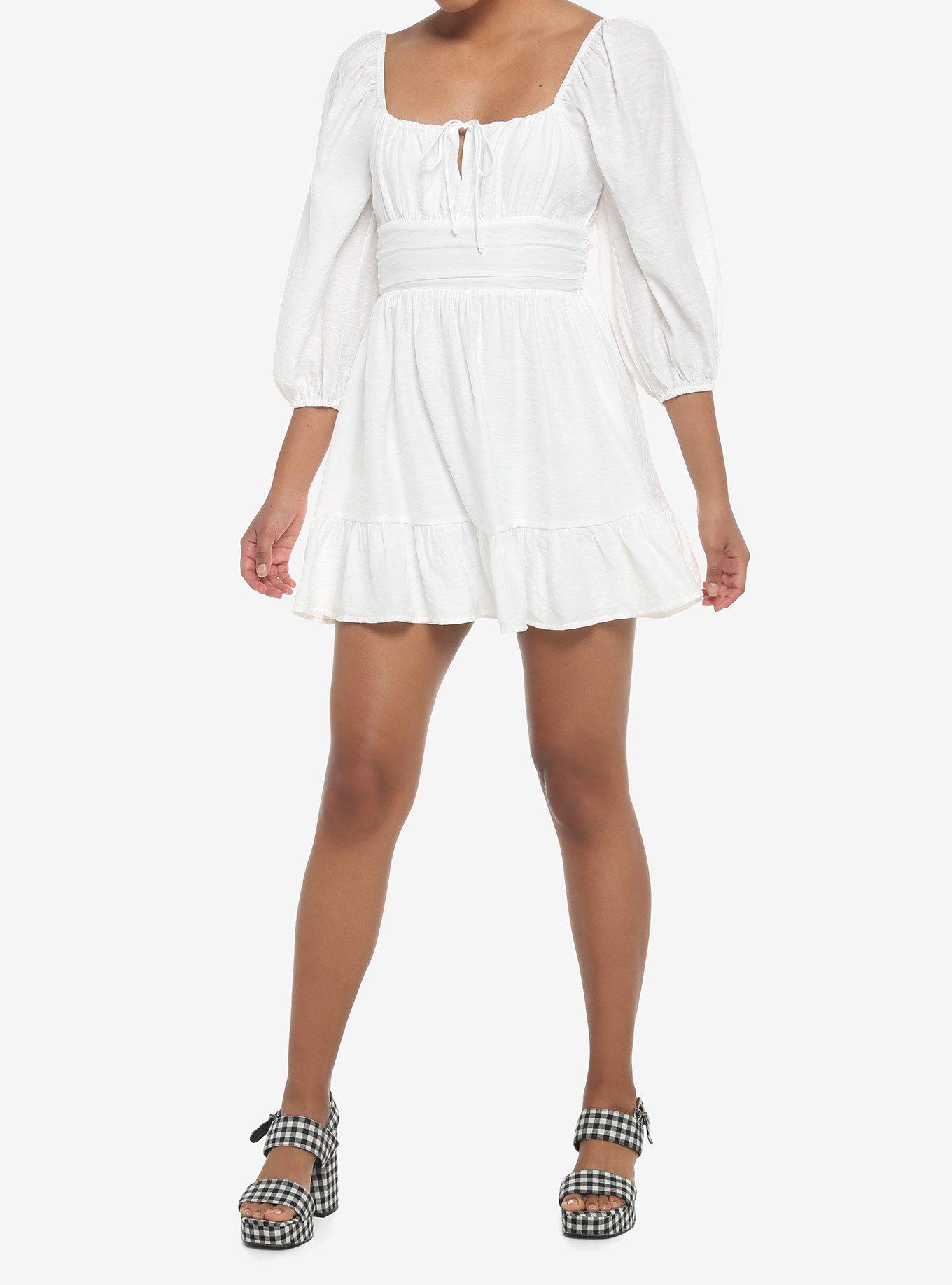 Ivory Empire Bell Sleeve Dress, , hi-res