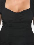 Black Ruched Bodycon Dress Plus Size, BLACK, alternate