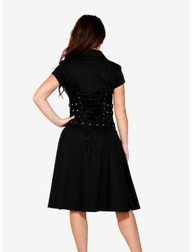 Black Zipper Bondage Midi Dress, , hi-res
