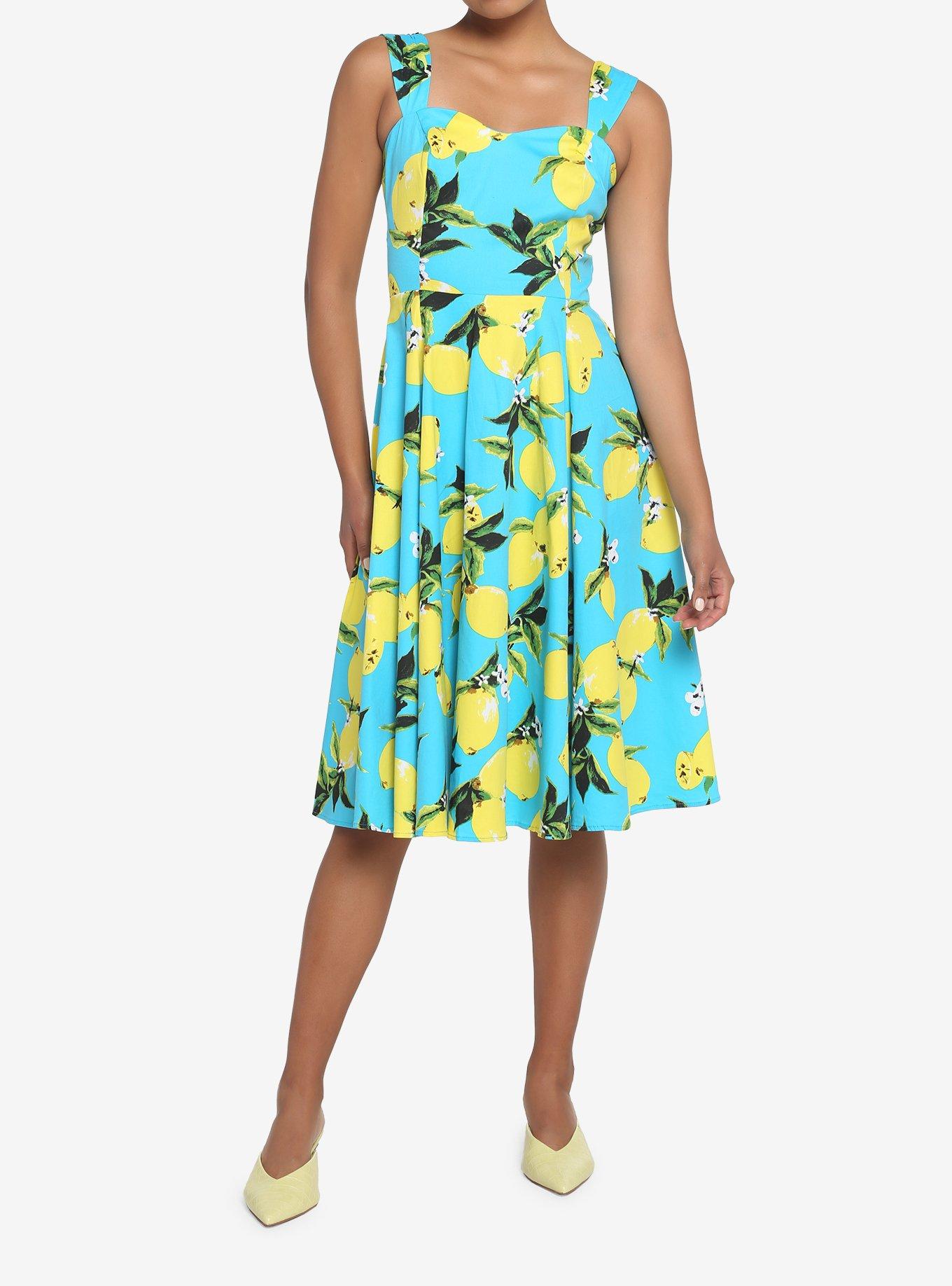 Bright Lemon Retro Dress, , hi-res
