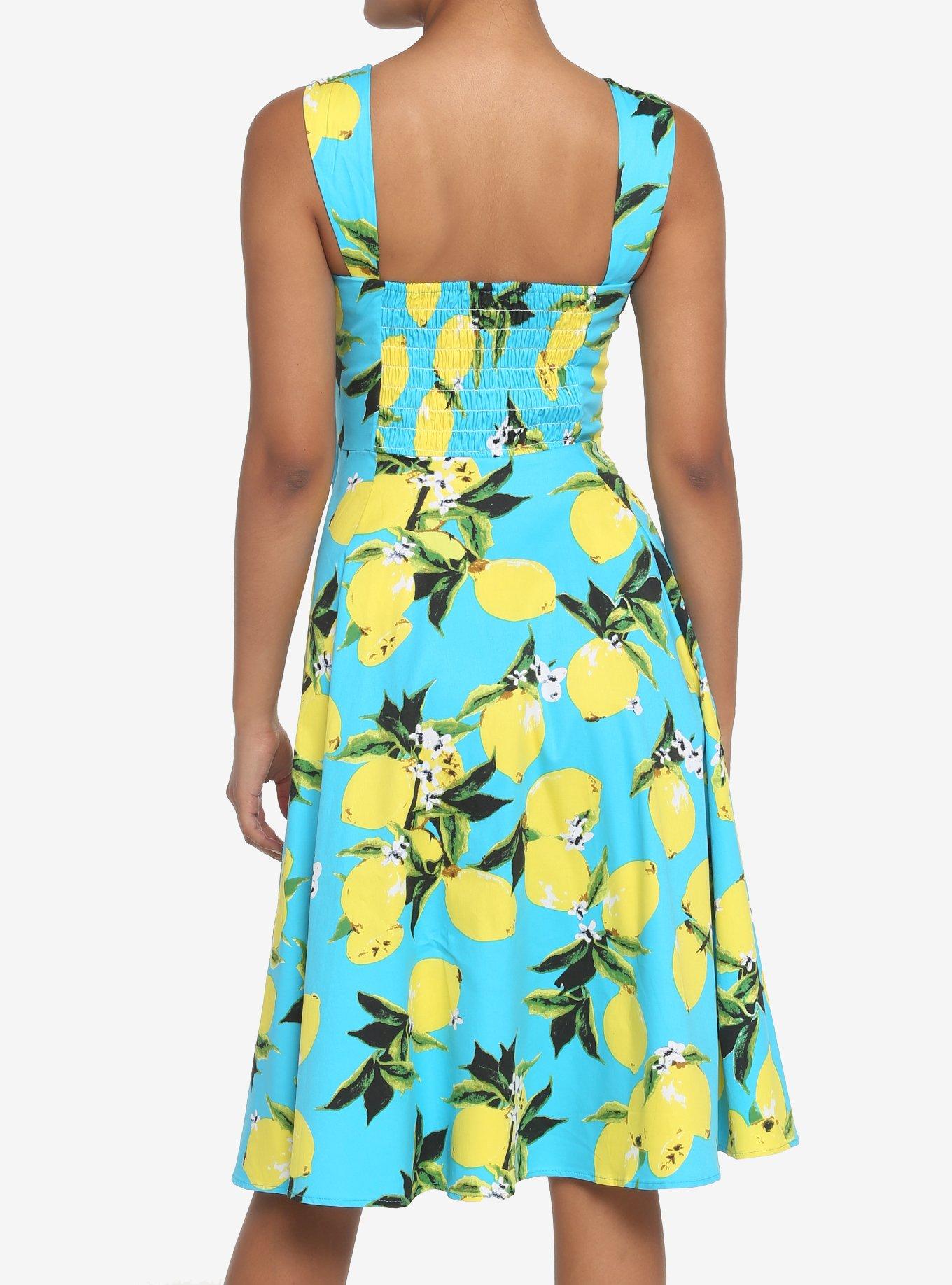 Bright Lemon Retro Dress, BLACK, alternate