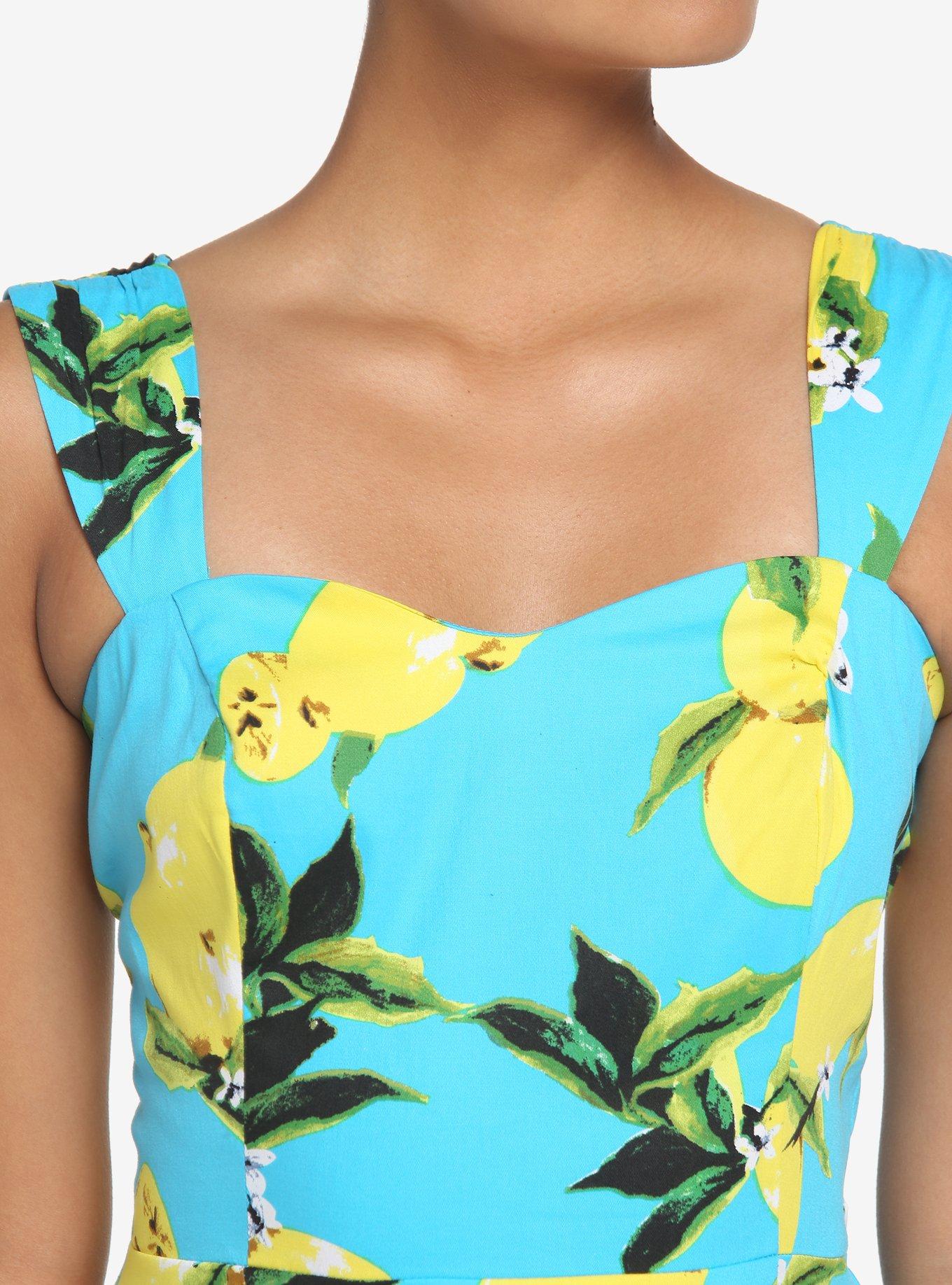 Bright Lemon Retro Dress, BLACK, alternate